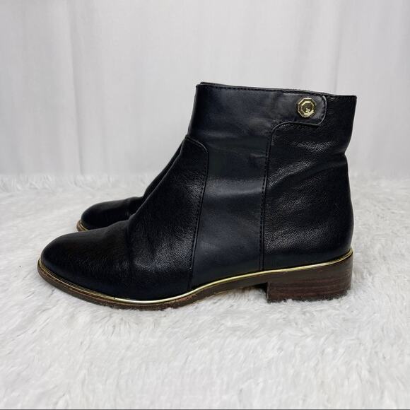 LOUISE ET CIE / Courmay black & gold short ledger ankle boots / 5 - Picture 4 of 10
